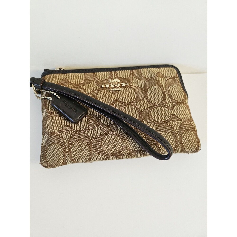 Like New Coach Signature Khaki/Black Crossbody Bag & Wallet Set - Picture 7 of 13